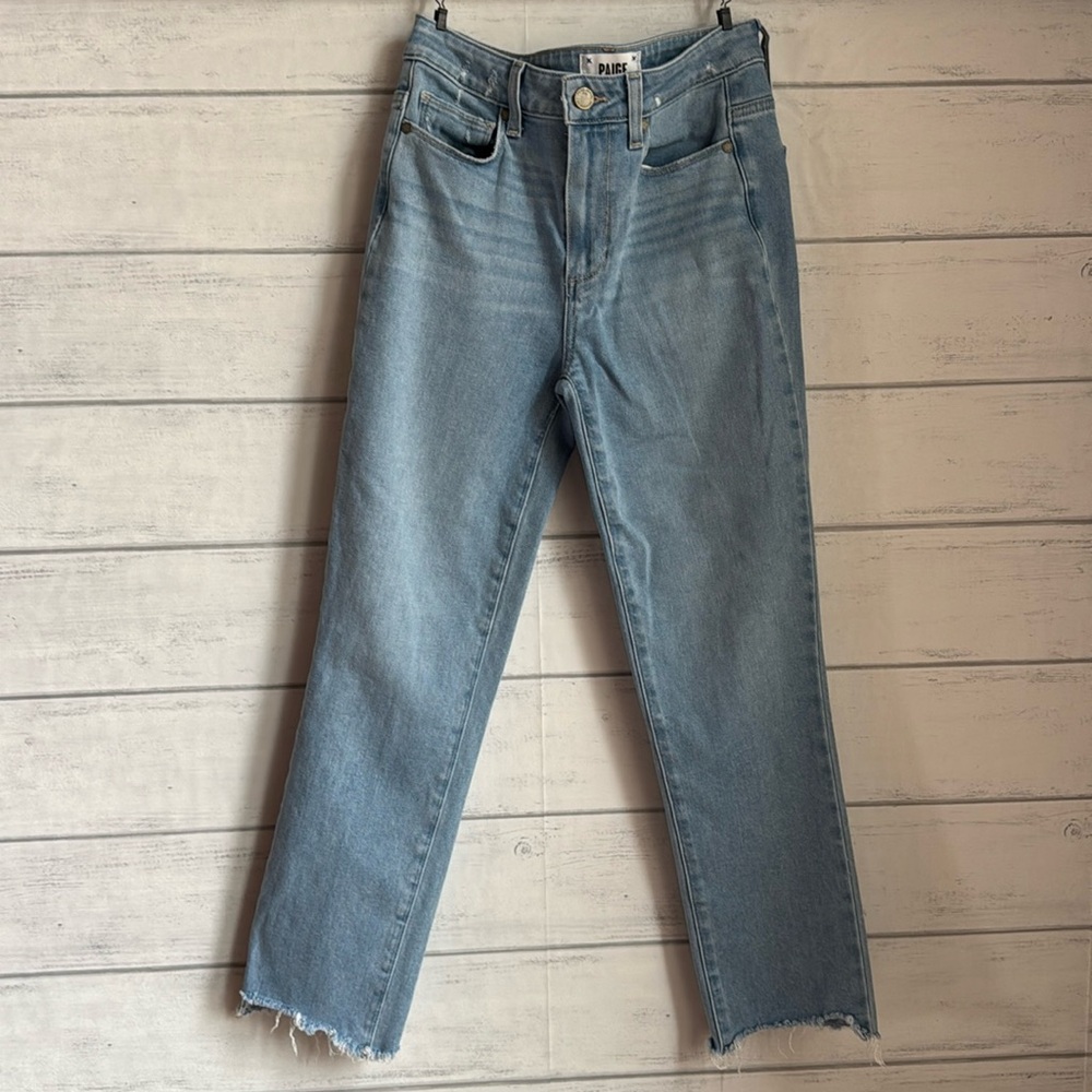PAIGE Jacqueline Straight Leg distressed hem Jeans